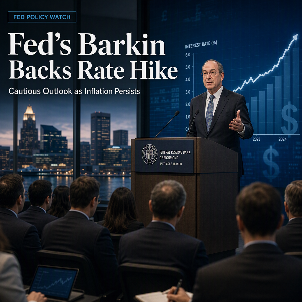 Fed’s Barkin Supports Latest Rate Hike, Remains Cautious on Further Increases Amid Persistent Inflation
