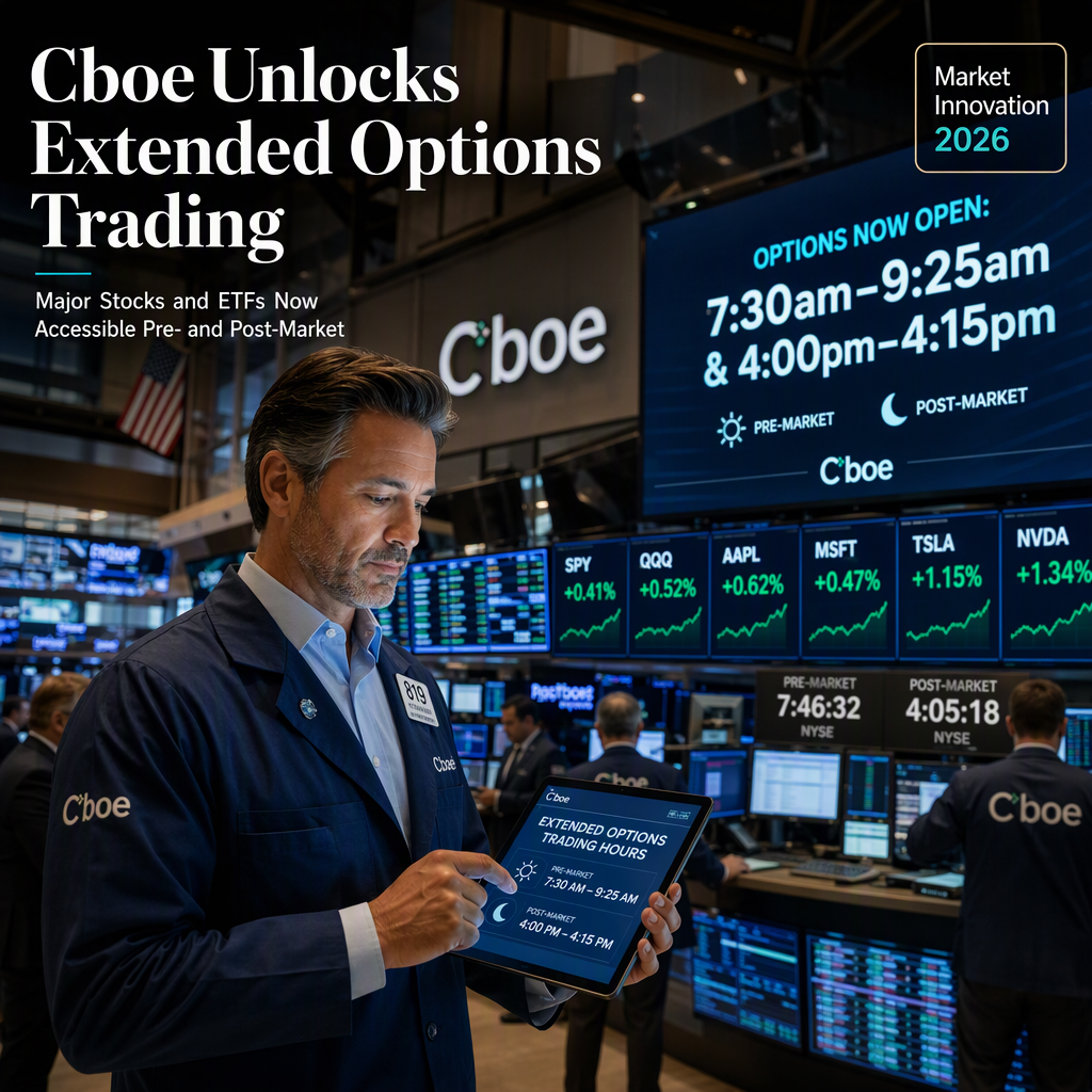 Cboe Expands Options Trading Hours for Major Stocks and ETFs, Enhancing Market Access