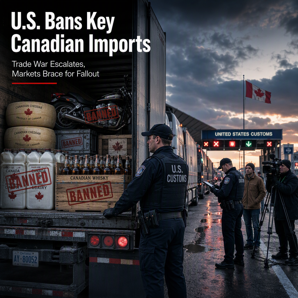 Trump Administration Imposes Sweeping Ban on Canadian Imports Amid Escalating Trade War