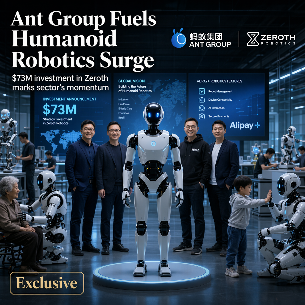 Ant Group Accelerates Humanoid Robotics Push with $73.58 Million Zeroth Investment, Marking 12 Deals Since 2025
