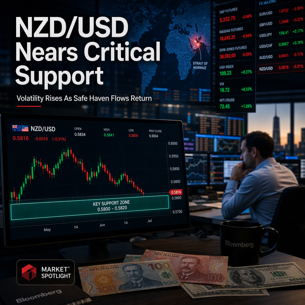 NZD/USD Approaches Key Support Amid Renewed Volatility and Safe Haven Flows