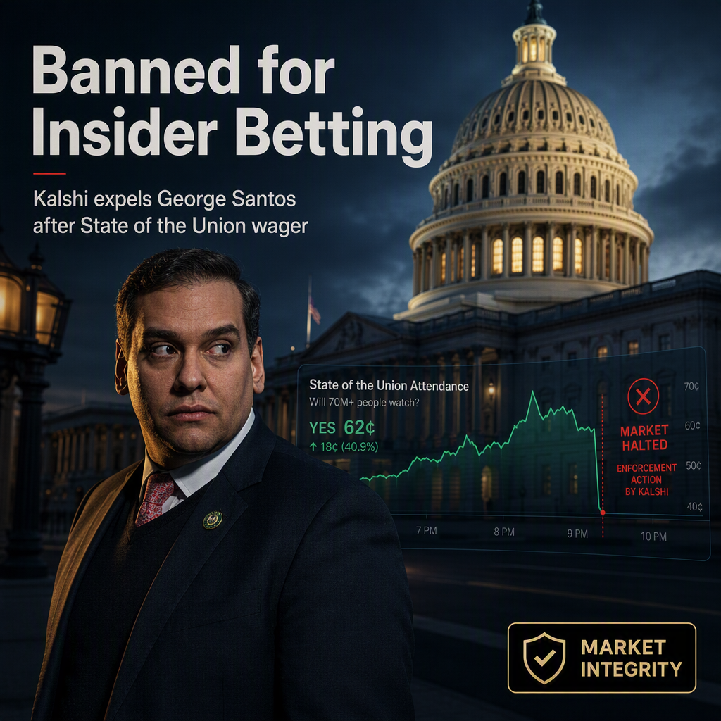 Kalshi Issues Lifetime Ban to George Santos for Insider Betting on State of the Union Attendance