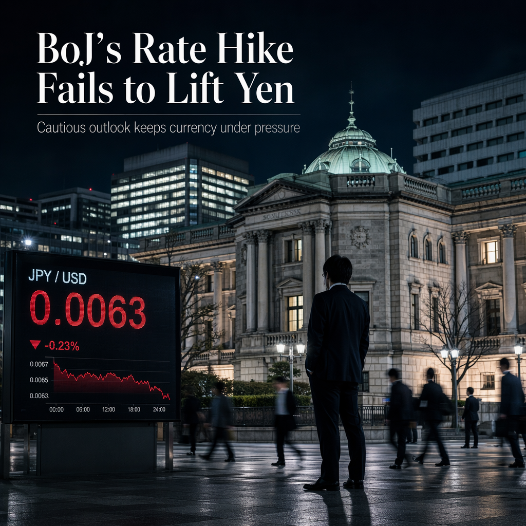 Bank of Japan's 1.0% Rate Hike Fails to Boost Yen Amid Cautious Policy Outlook