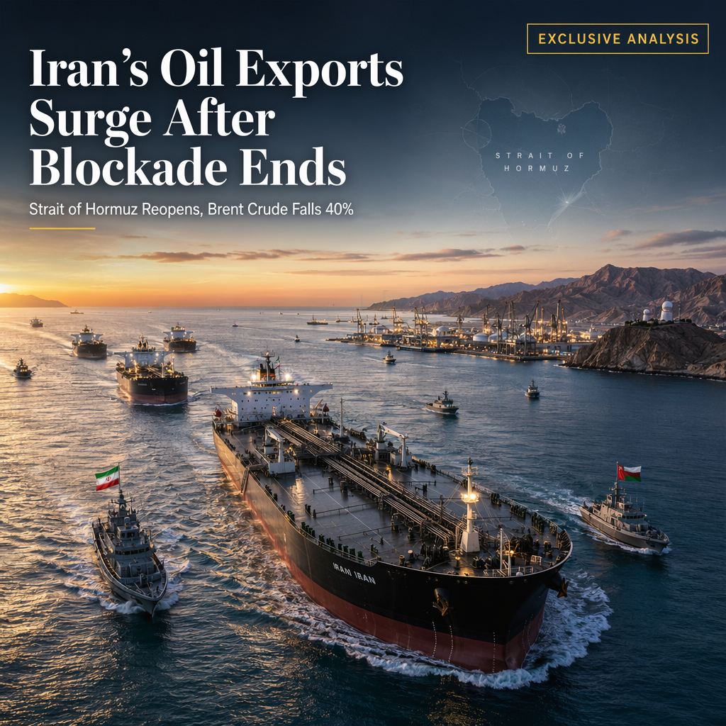 Iran Exports Over 40 Million Barrels of Oil at 20% Premium After U.S. Lifts Blockade, Brent Crude Falls Sharply