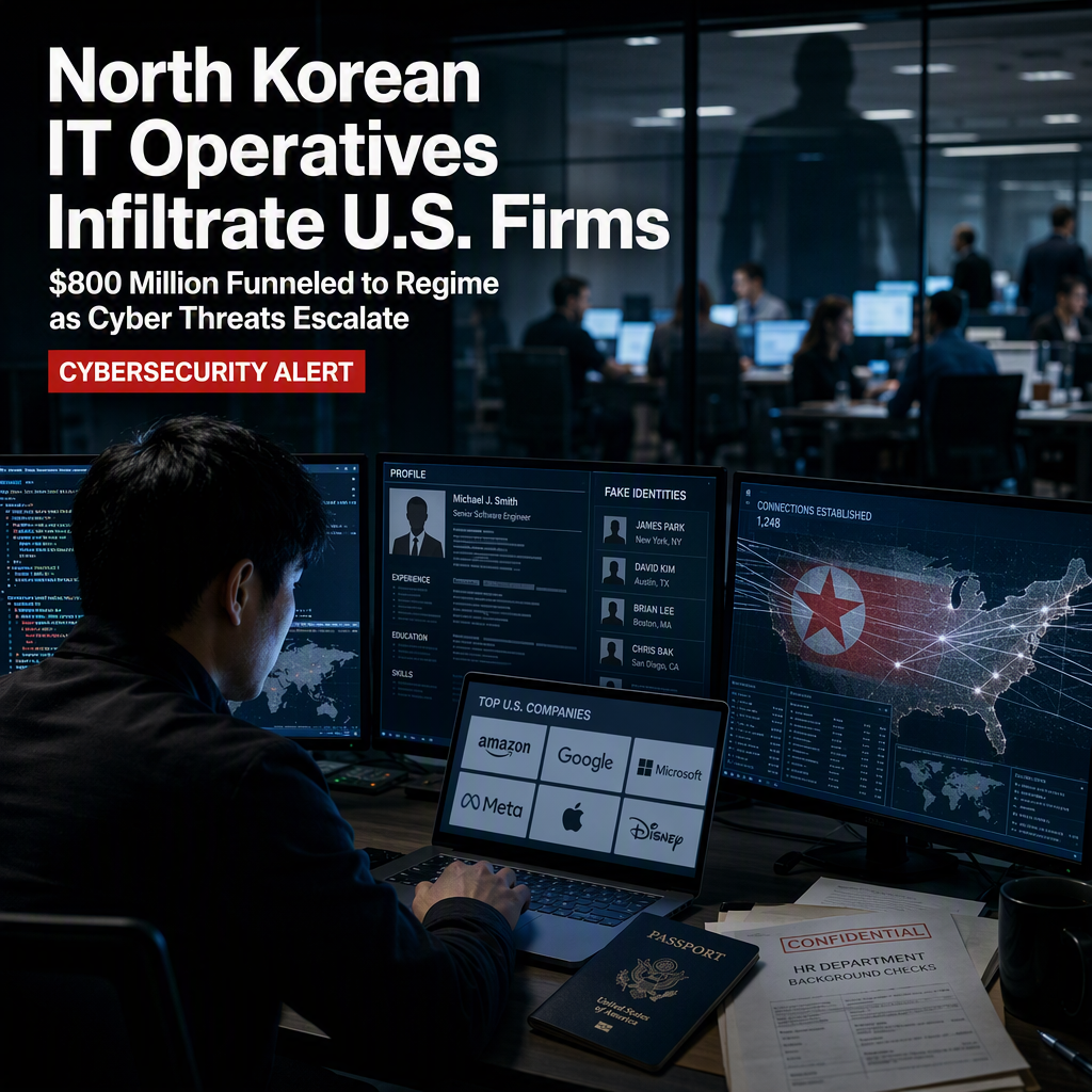 North Korean IT Operatives Infiltrate U.S. Companies, Generating $800 Million for Regime in 2024