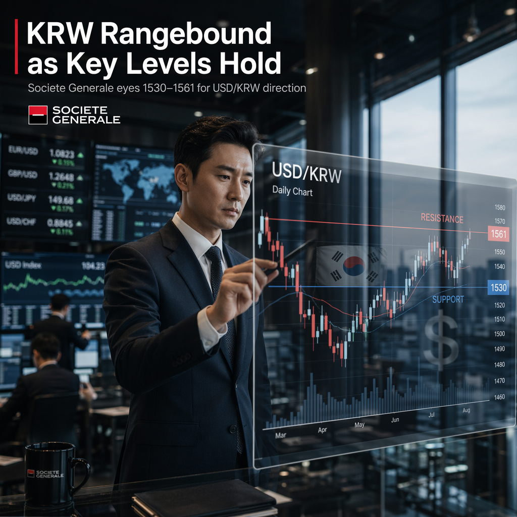 Societe Generale Sees South Korean Won Rangebound Against US Dollar, Key Levels in Focus