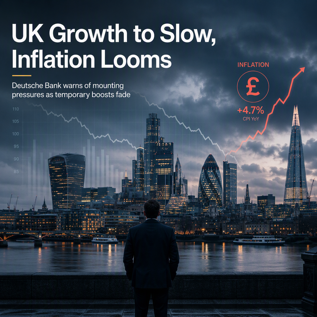 Deutsche Bank Warns UK Growth to Slow as Inflation Pressures Mount