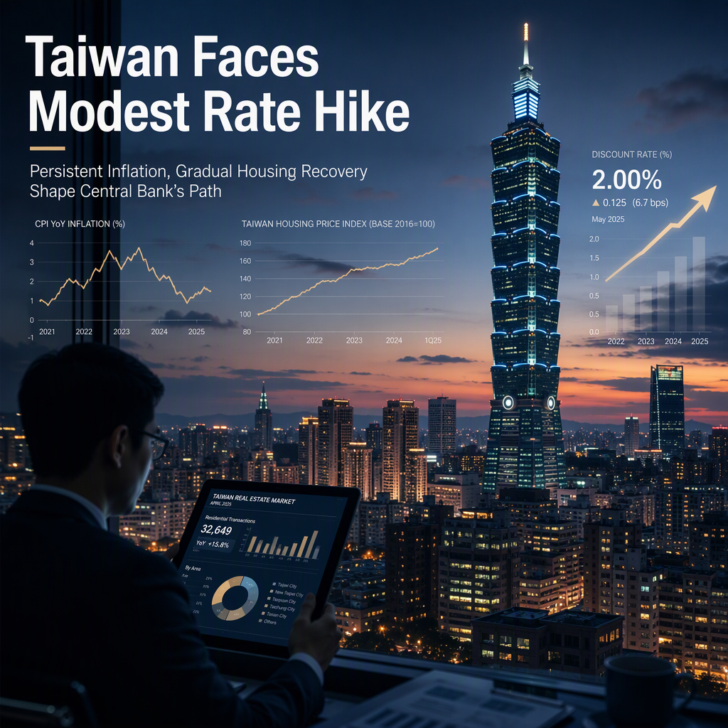 DBS Expects Taiwan Central Bank Rate Hike Amid Persistent Inflation and Gradual Housing Recovery