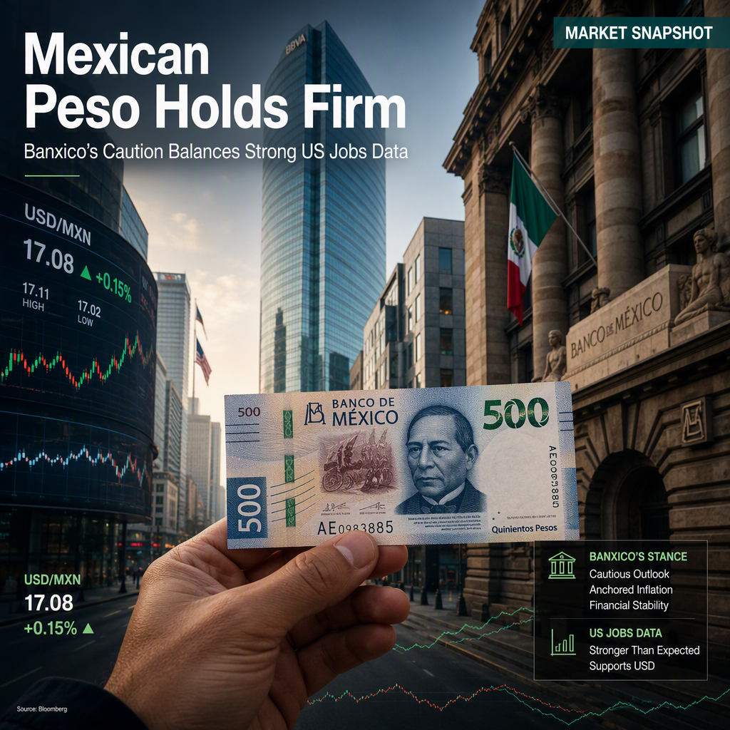 Mexican Peso Holds Steady as Banxico's Cautious Stance Offsets Solid US Jobs Data