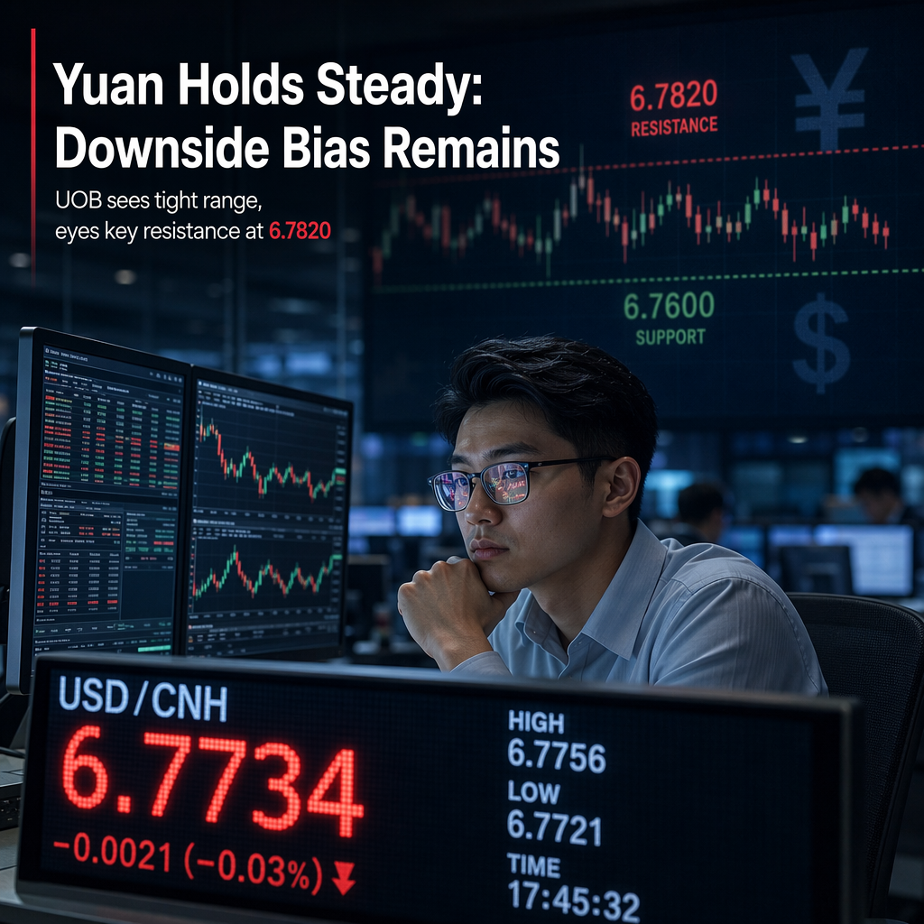 Chinese Yuan Holds Consolidation With Downside Bias Against US Dollar, Says UOB