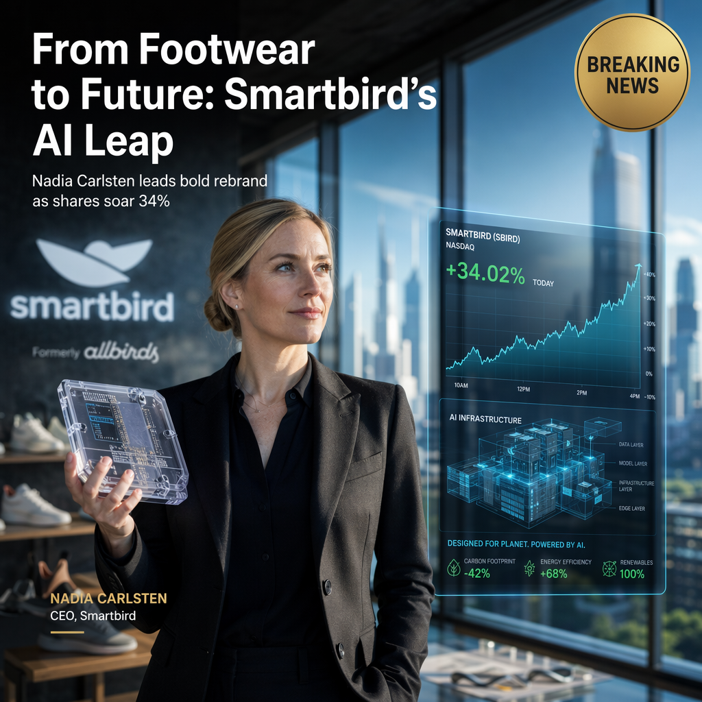 Allbirds Rebrands as Smartbird, Appoints Former AWS Quantum Leader Nadia Carlsten as CEO Amid AI Pivot; Shares Surge 34%