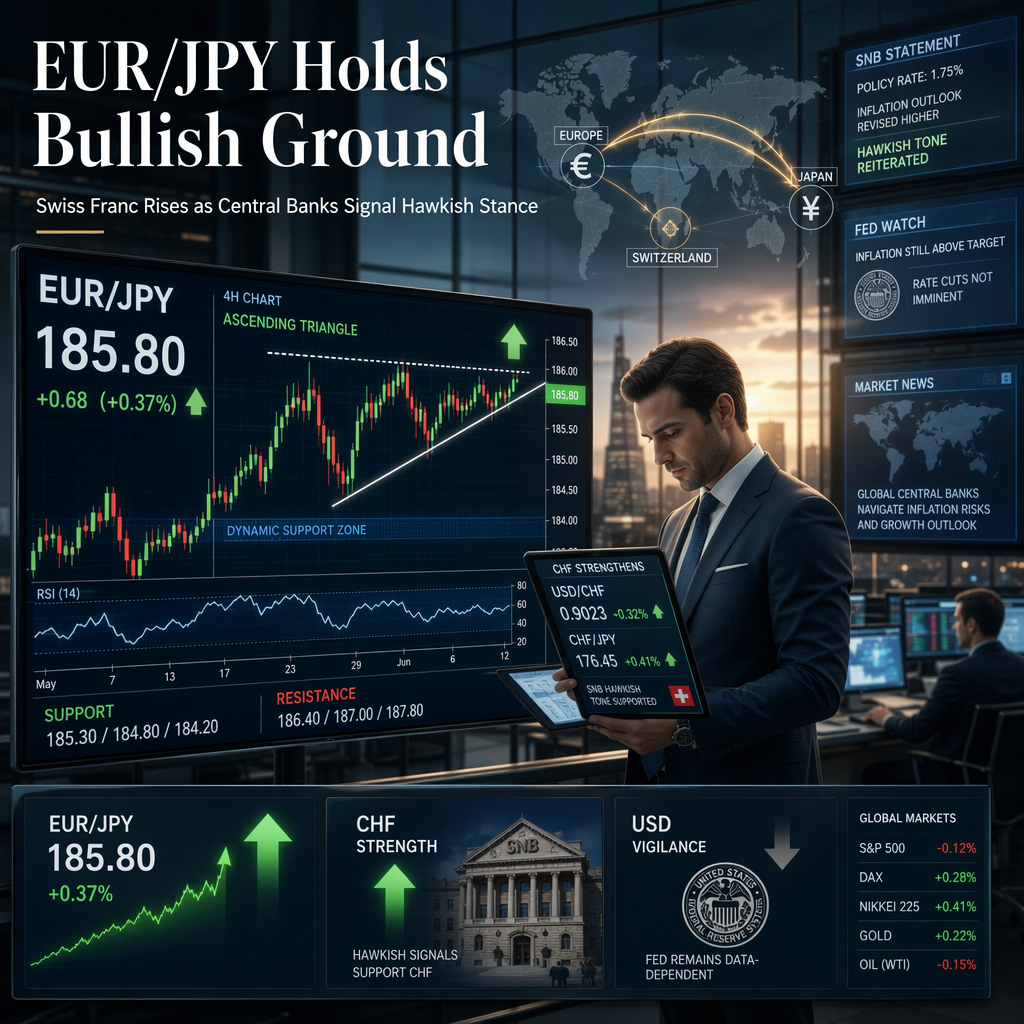 EUR/JPY Holds Bullish Bias Above Key Support as Swiss Franc Strengthens Amid Hawkish Central Bank Signals