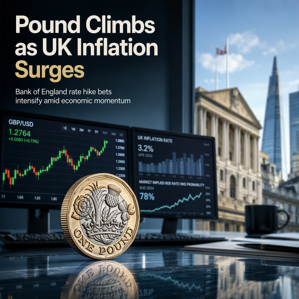 British Pound Rises as UK Inflation Fuels Bank of England Rate Hike Bets