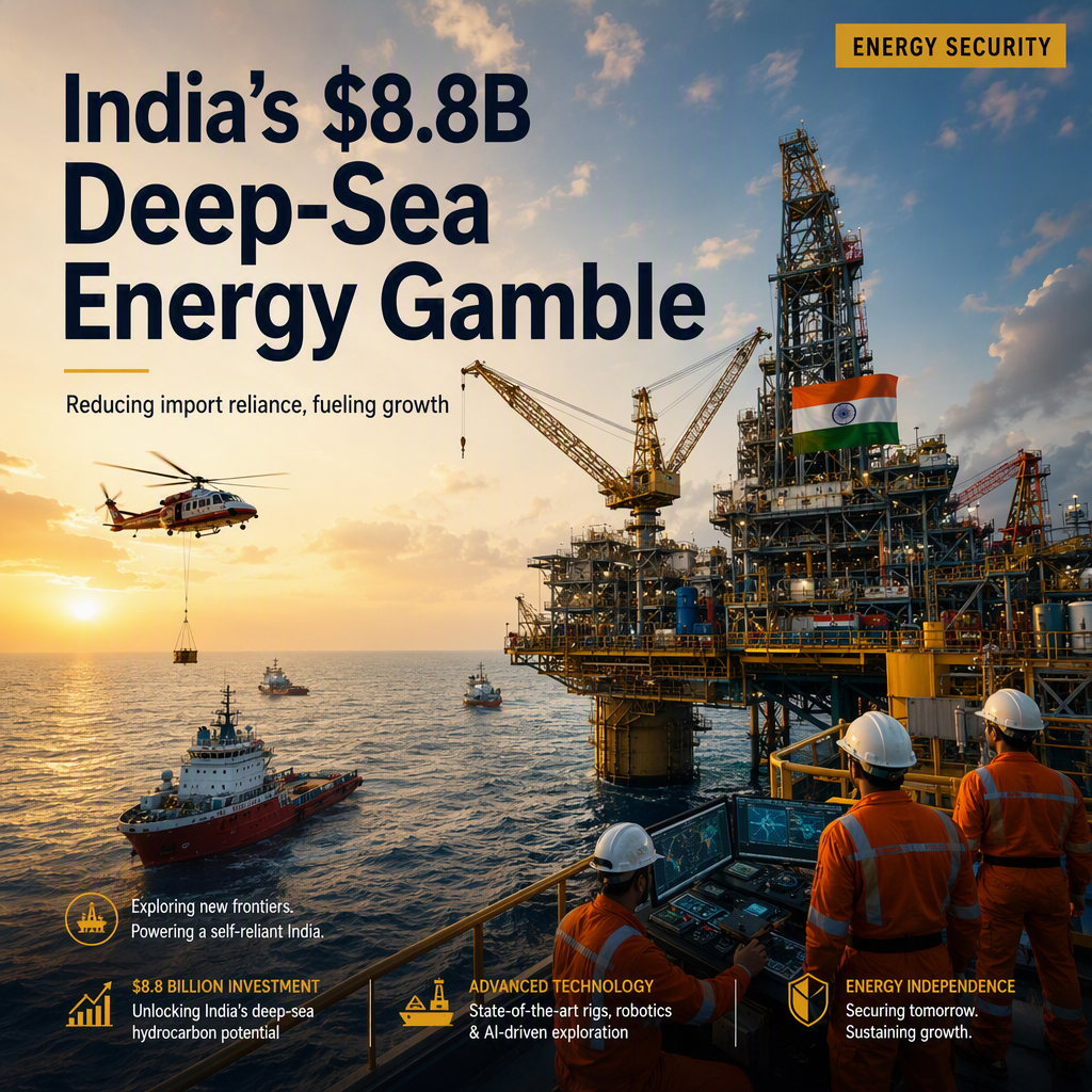 India Launches $8.8 Billion Deep-Sea Oil Exploration Drive to Reduce Middle East Import Reliance