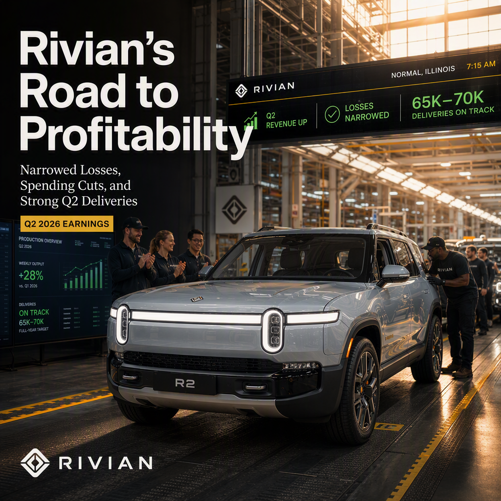 Rivian Narrows Losses, Cuts 2026 Spending, and Reaffirms Delivery Targets in Q2 Earnings