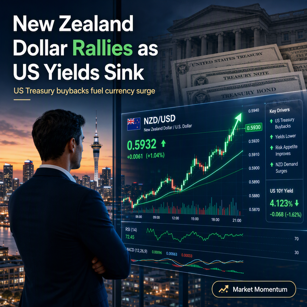 New Zealand Dollar Surges as US Treasury Buyback Drives Down Yields