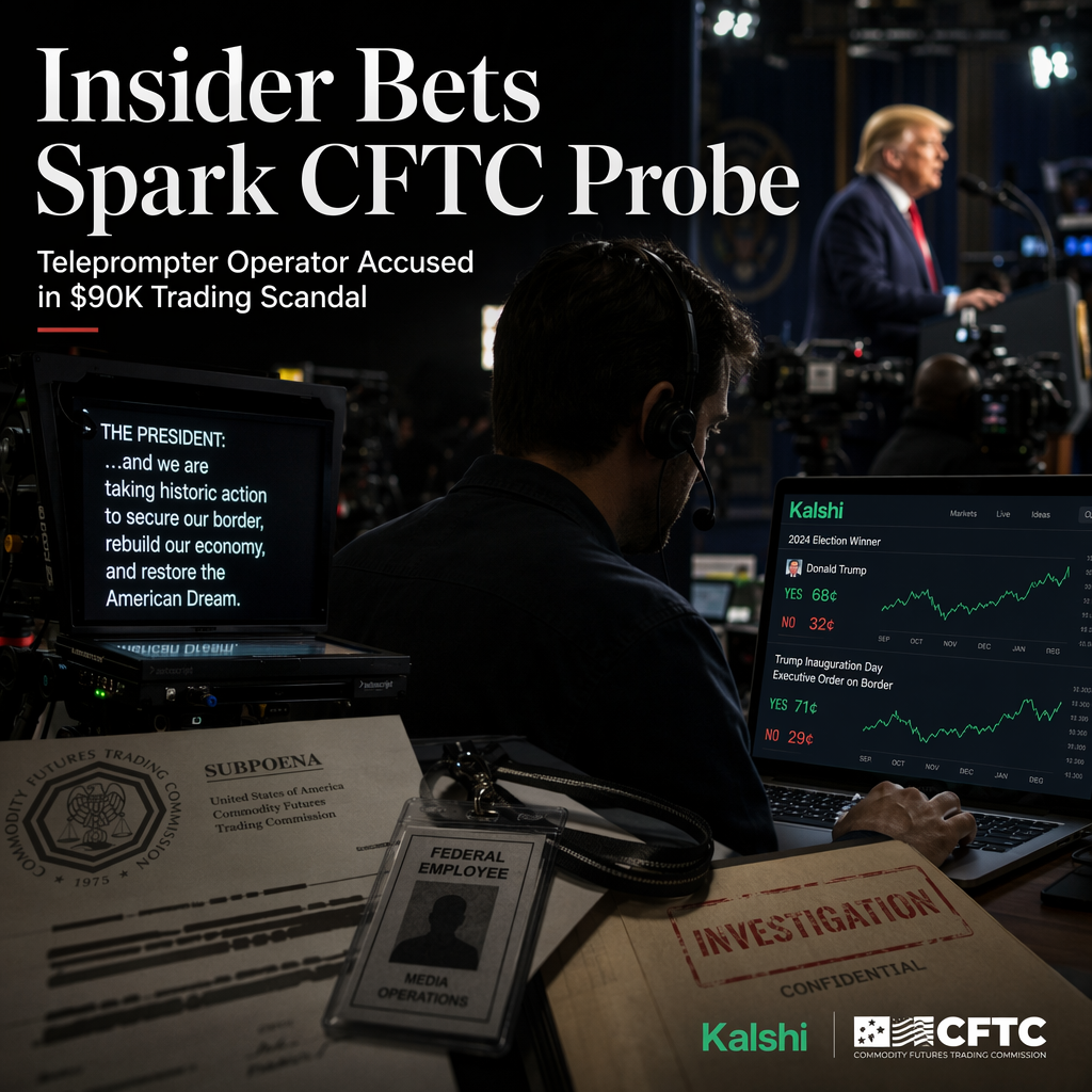 CFTC Investigates Teleprompter Operator for Alleged Insider Bets on Trump Statements via Kalshi