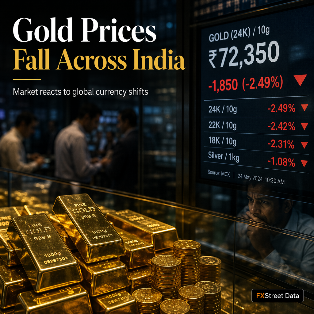 Gold Prices Decline in India, Marking Drop Across All Units