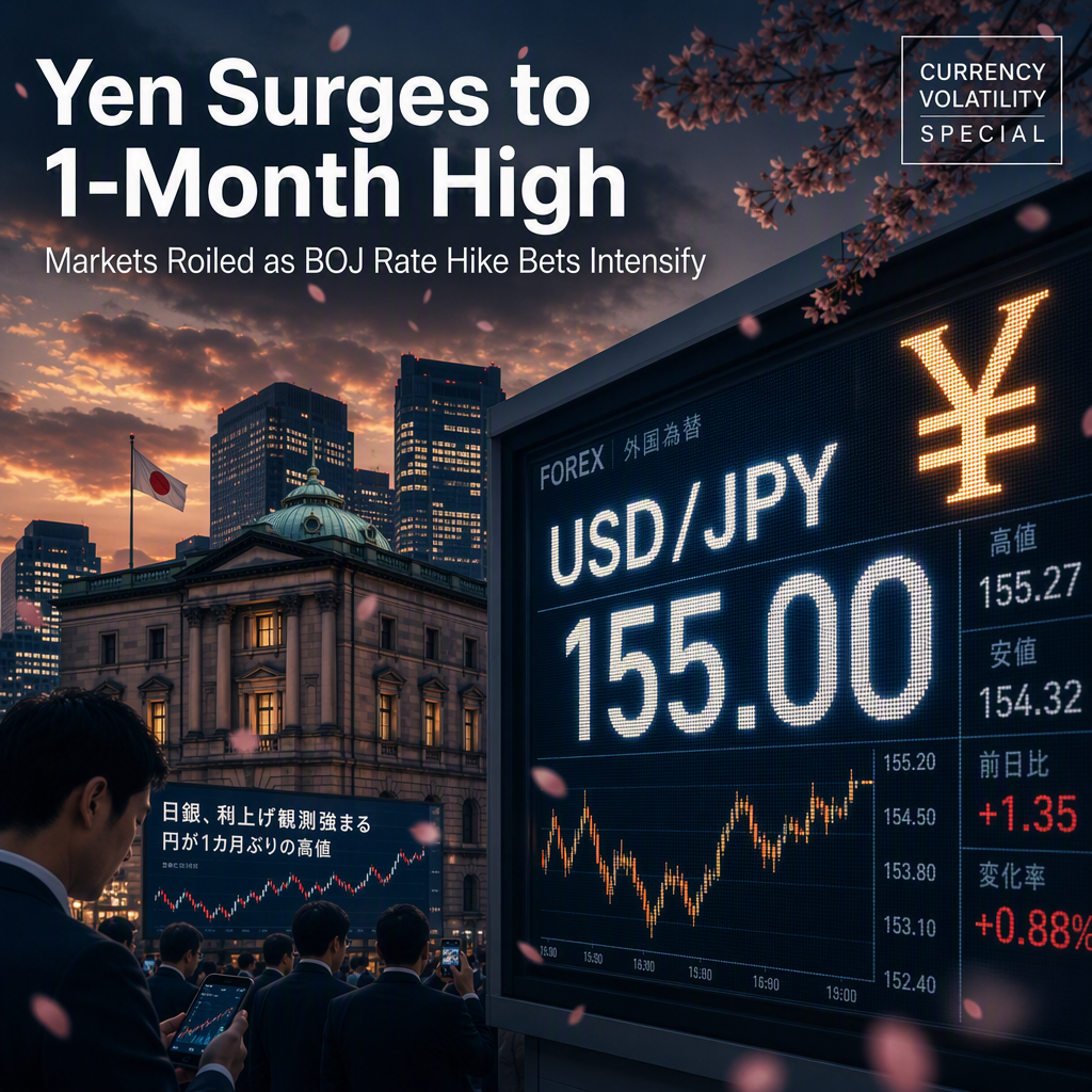 Yen Surges to 1-Month High Amid Speculation of Accelerated BOJ Rate Hikes