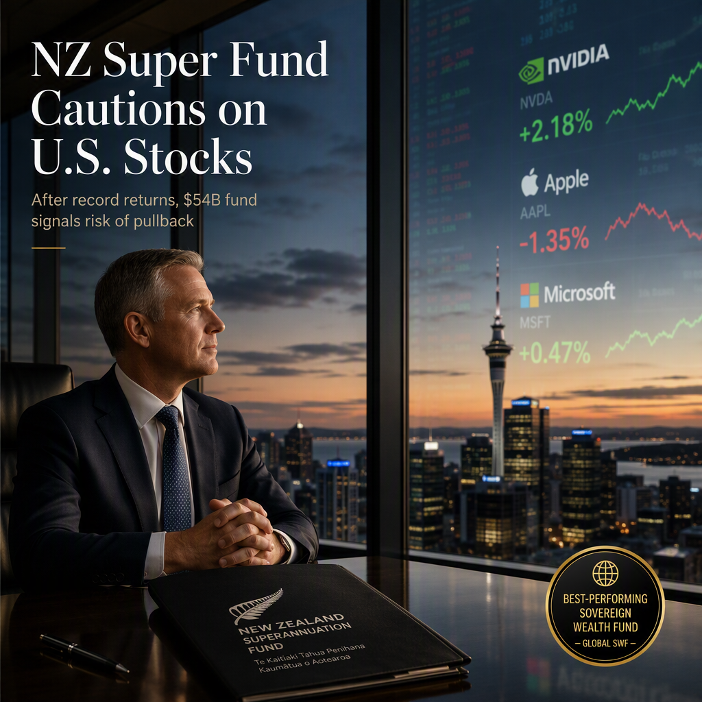 New Zealand's Top Sovereign Wealth Fund Warns of Potential U.S. Stock Market Pullback After Strong Returns