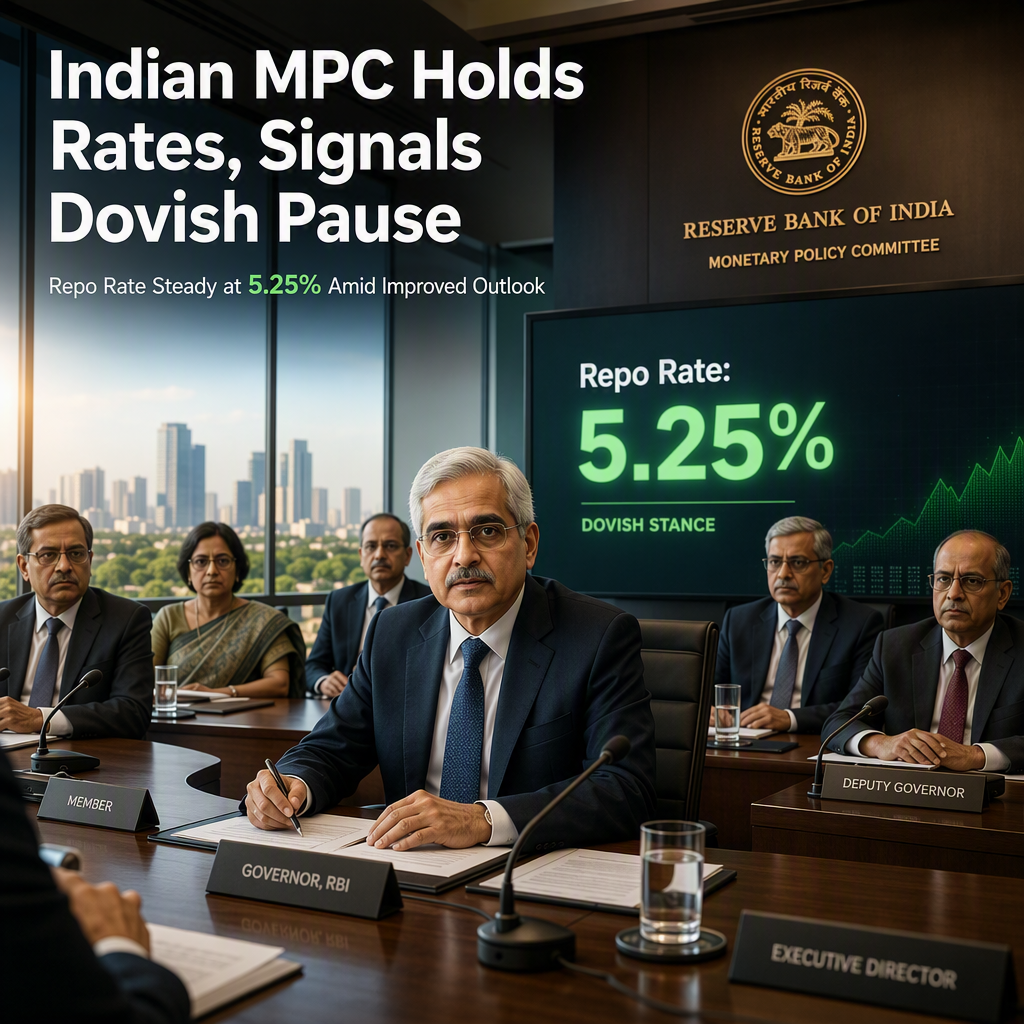 Indian MPC Maintains Repo Rate at 5.25% with Dovish Tone, Signals Prolonged Pause