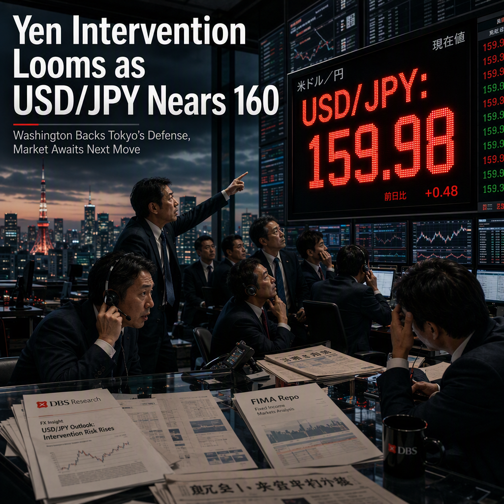 DBS Flags Persistent Yen Intervention Risk as USD/JPY Approaches 160
