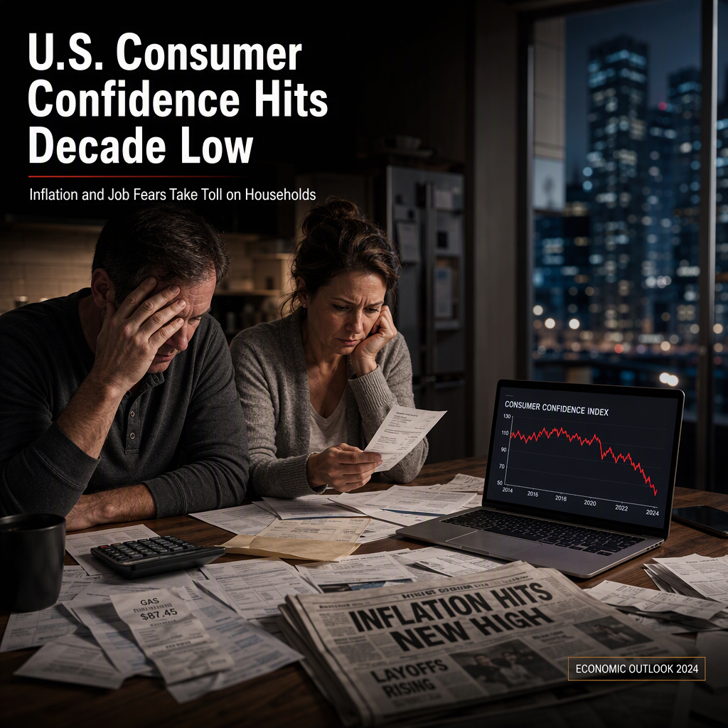 U.S. Consumer Confidence Plummets to Lowest Level Since 2014 Amid Inflation and Job Market Fears