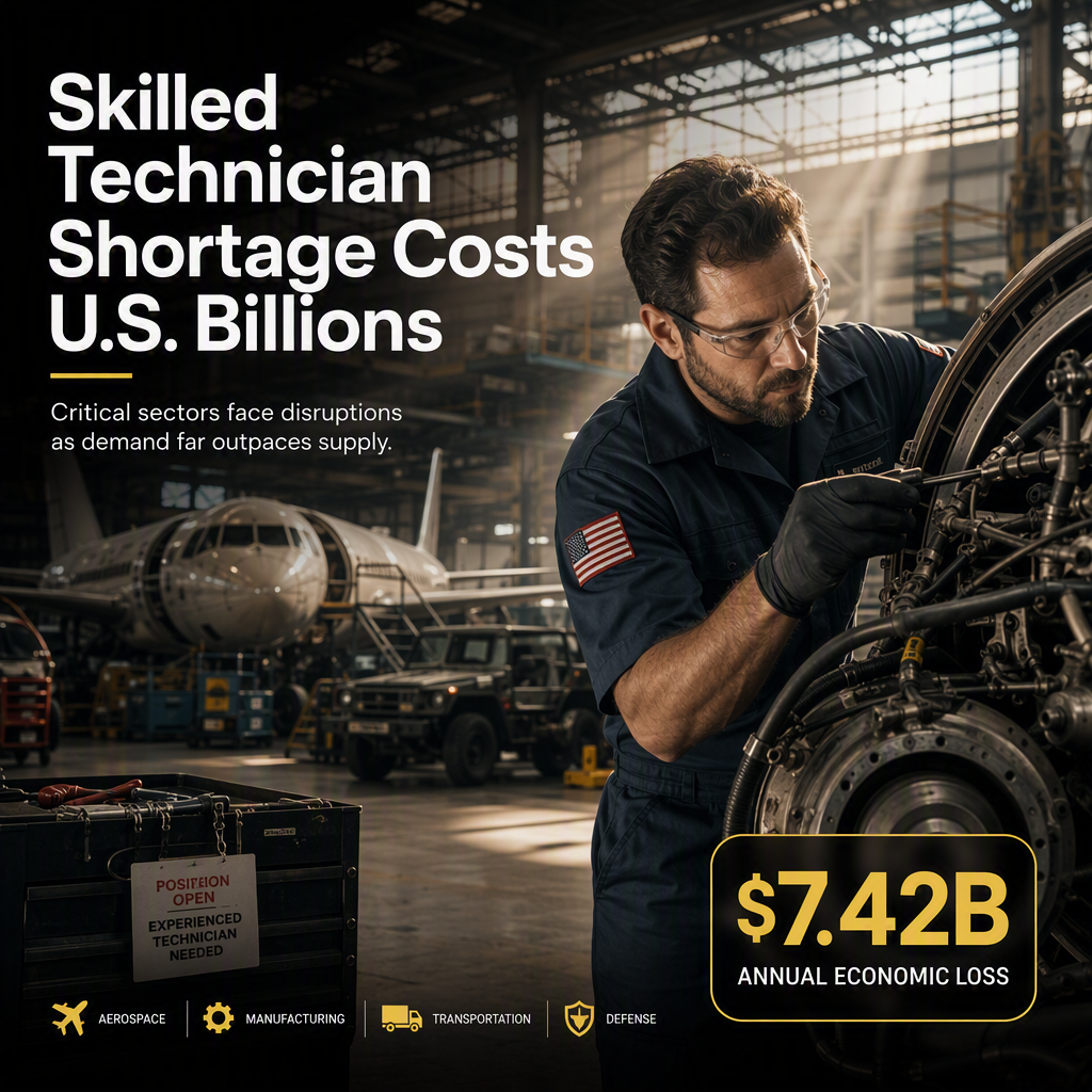 U.S. Faces $7.42 Billion Annual Loss Amid Critical Skilled Technician Shortage