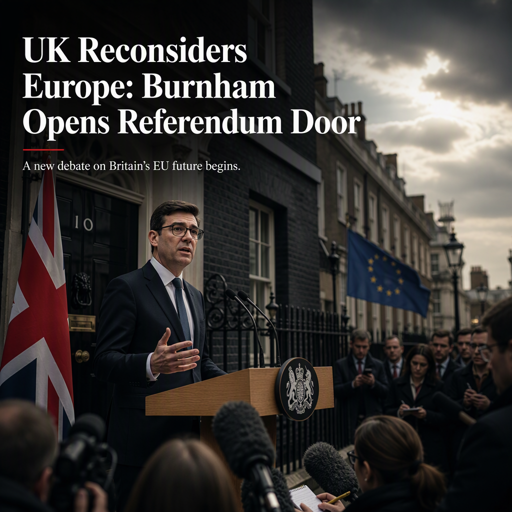 UK Prime Minister Andy Burnham Opens Door to Potential Brexit Reversal Referendum