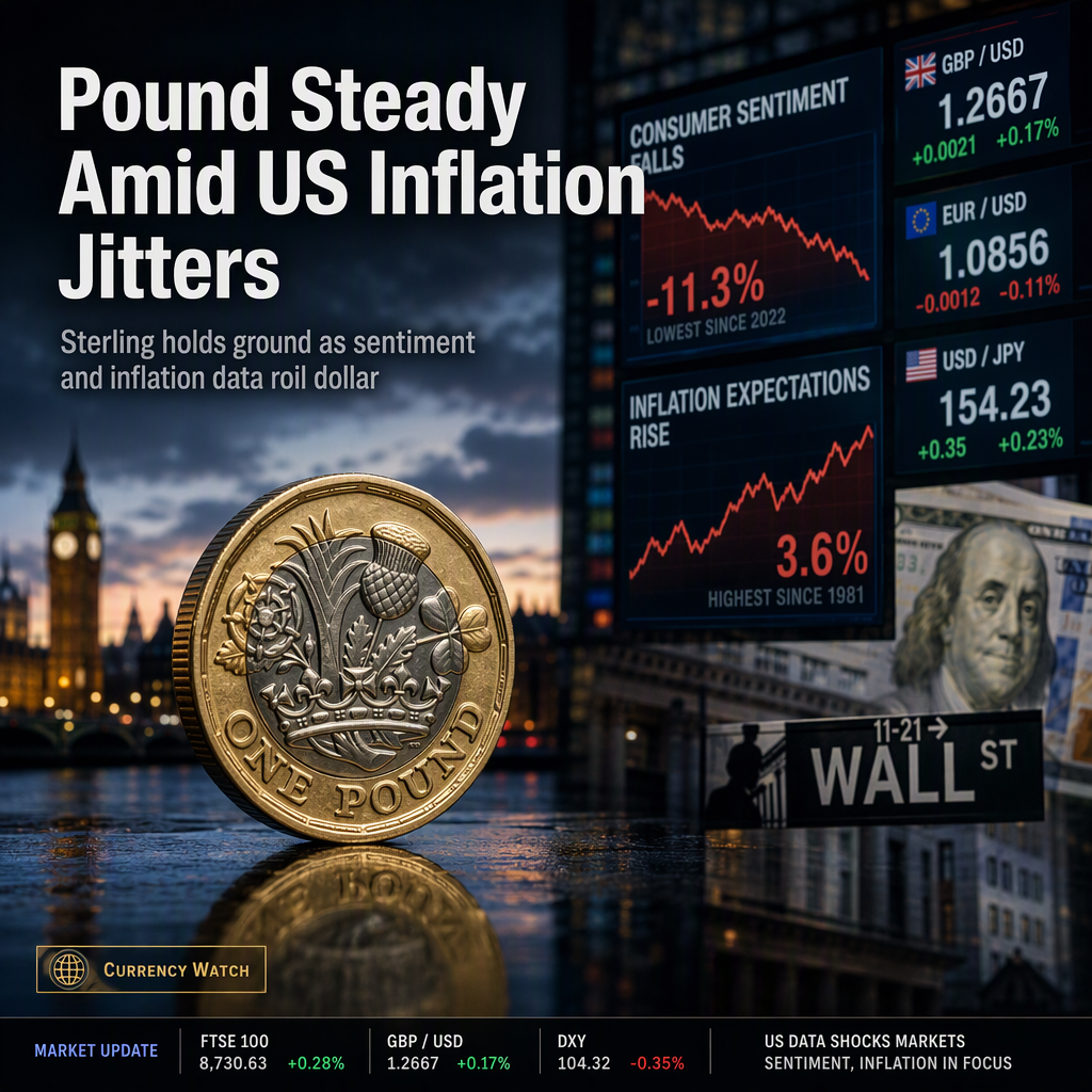 British Pound Holds Steady as US Consumer Sentiment Falls and Inflation Expectations Rise