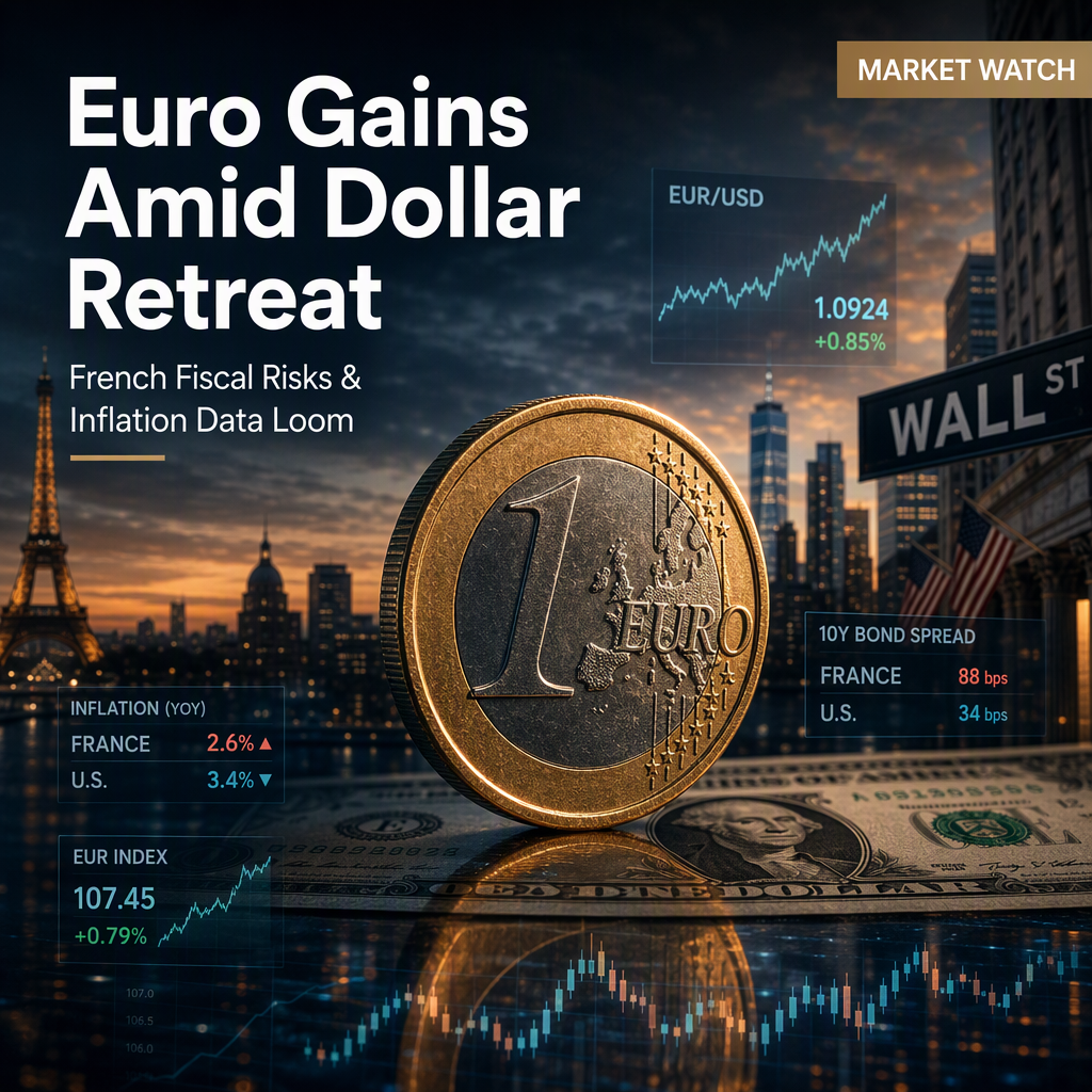 Euro Rises as US Dollar Retreats; French Fiscal Risks and Inflation Data Loom