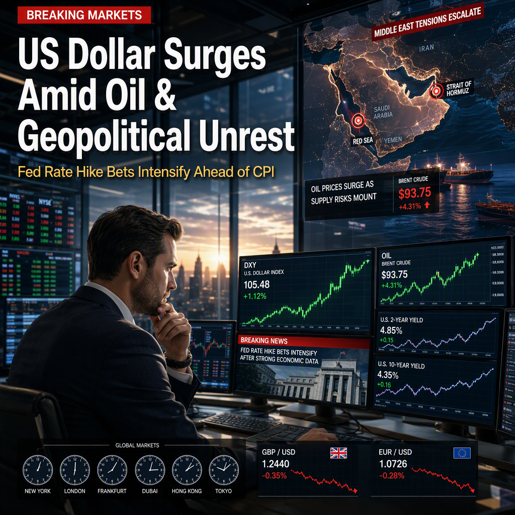 US Dollar Strengthens as Geopolitical Tensions and Oil Surge Heighten Fed Rate Hike Bets Ahead of CPI