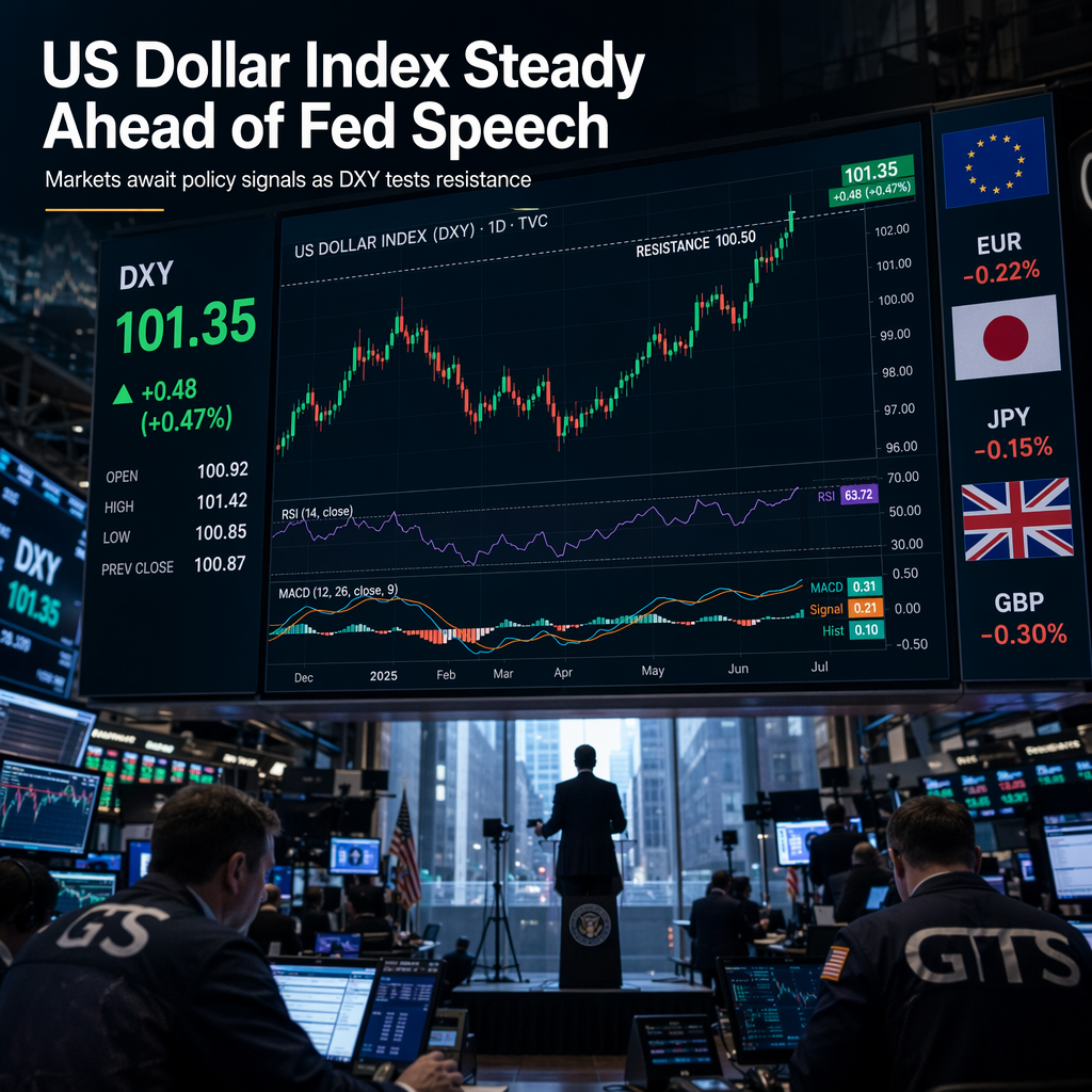 US Dollar Index Holds Gains Near 101.35 as Markets Await Fed Chair Warsh's Policy Speech