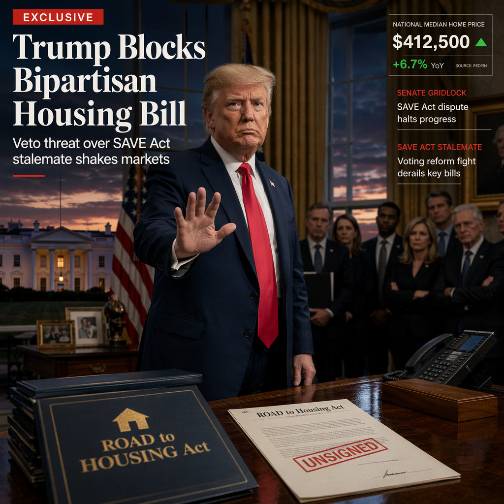 Trump Threatens Veto of Bipartisan Housing Bill Over SAVE Act Stalemate
