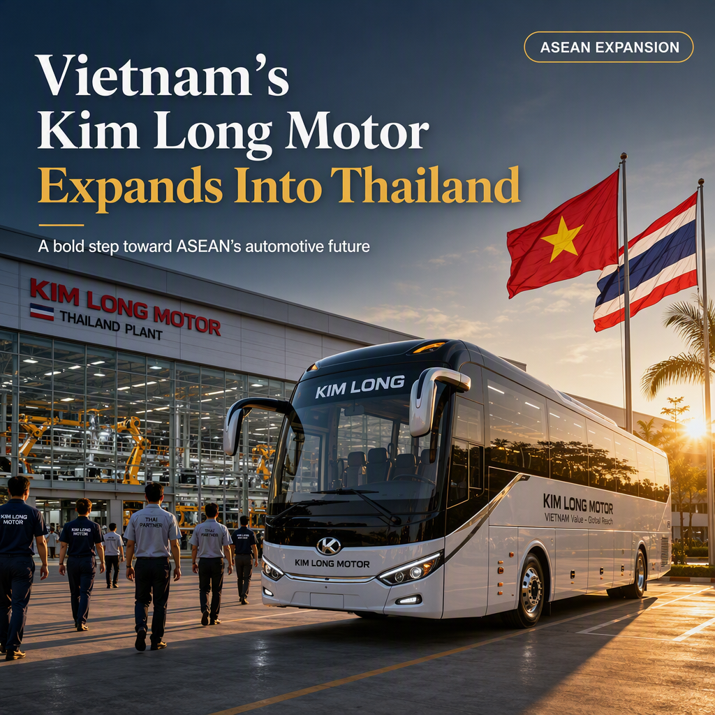 Vietnam’s Kim Long Motor Launches First Overseas Bus Production Base in Thailand, Targeting ASEAN Expansion