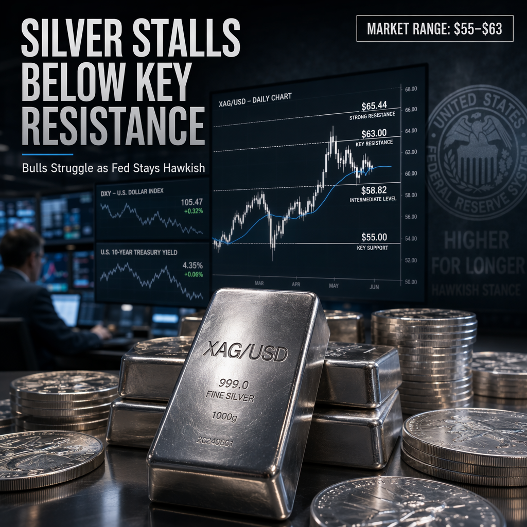 Silver Consolidates as Bulls Struggle to Surpass 21-Day SMA Amid Hawkish Fed Expectations