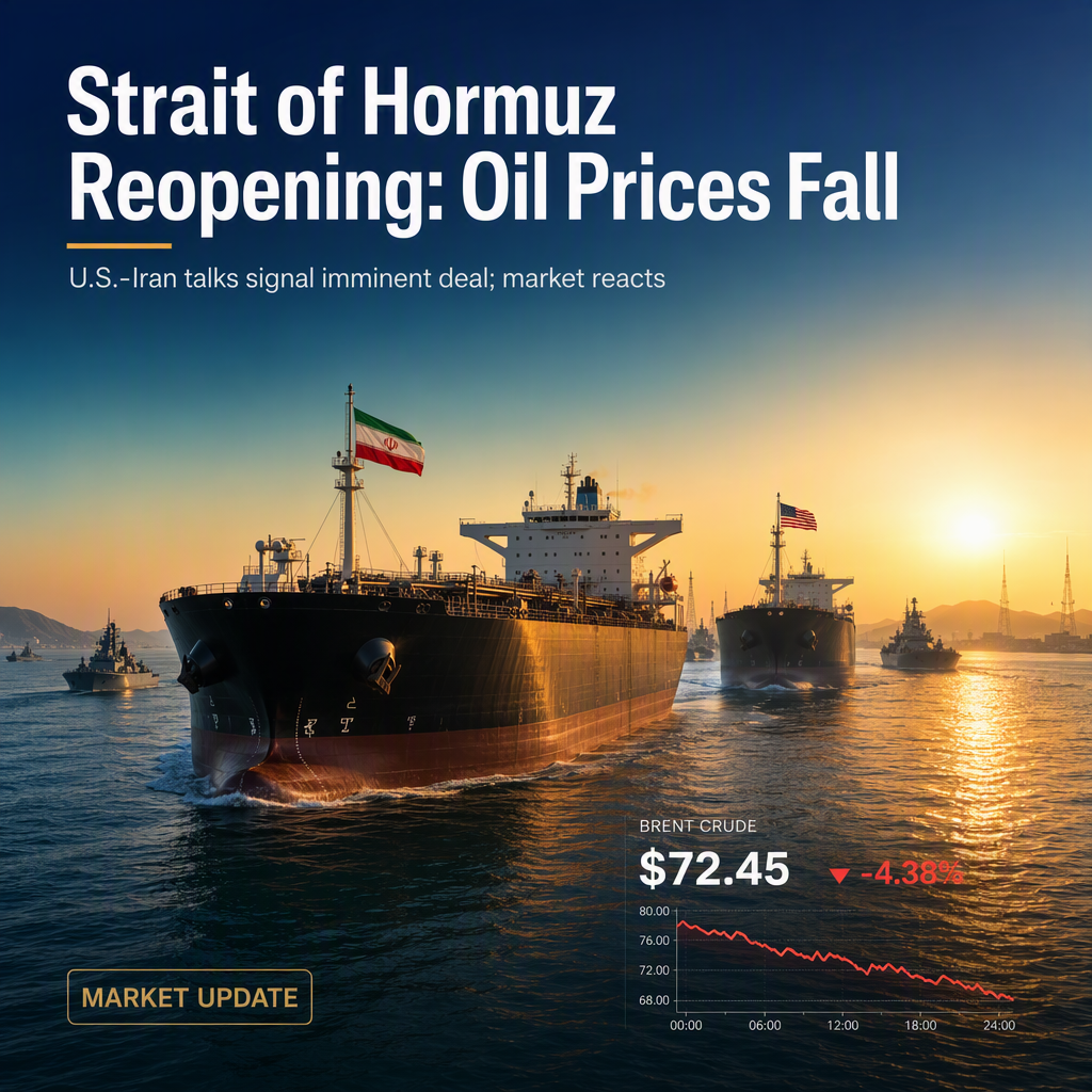 U.S. Treasury Secretary Signals Imminent Deal to Reopen Strait of Hormuz, Oil Prices Drop