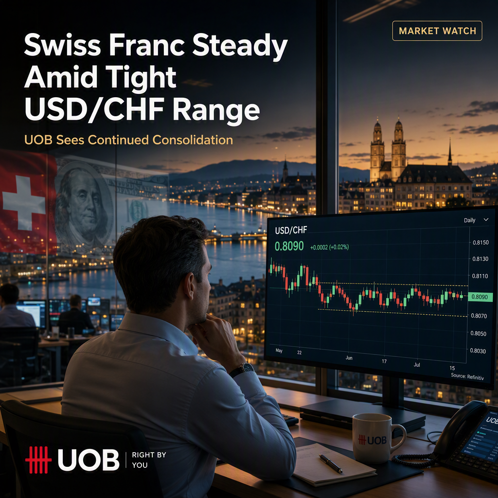 Swiss Franc Holds Steady as USD/CHF Trades in Tight Range, UOB Expects Continued Consolidation