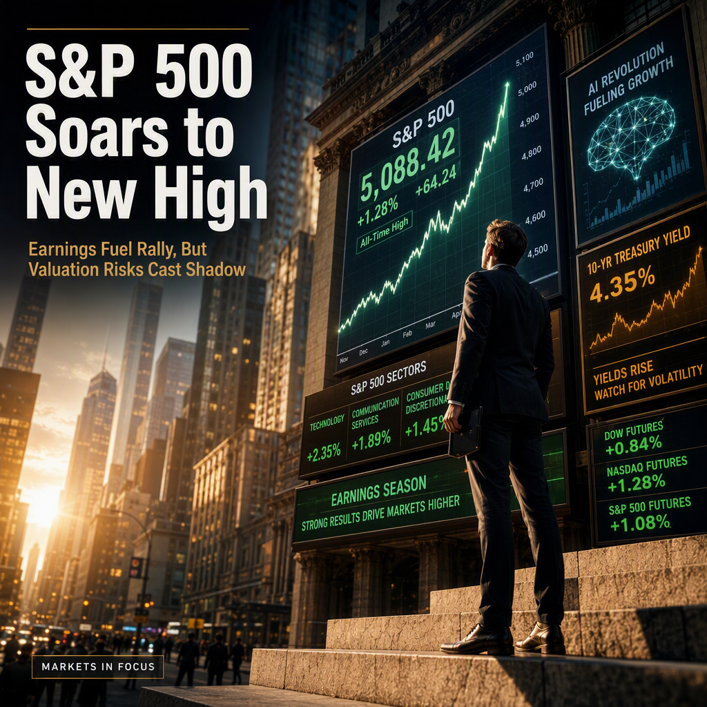 S&P 500 Hits Record High Amid Robust Earnings, But Valuation Risks Loom