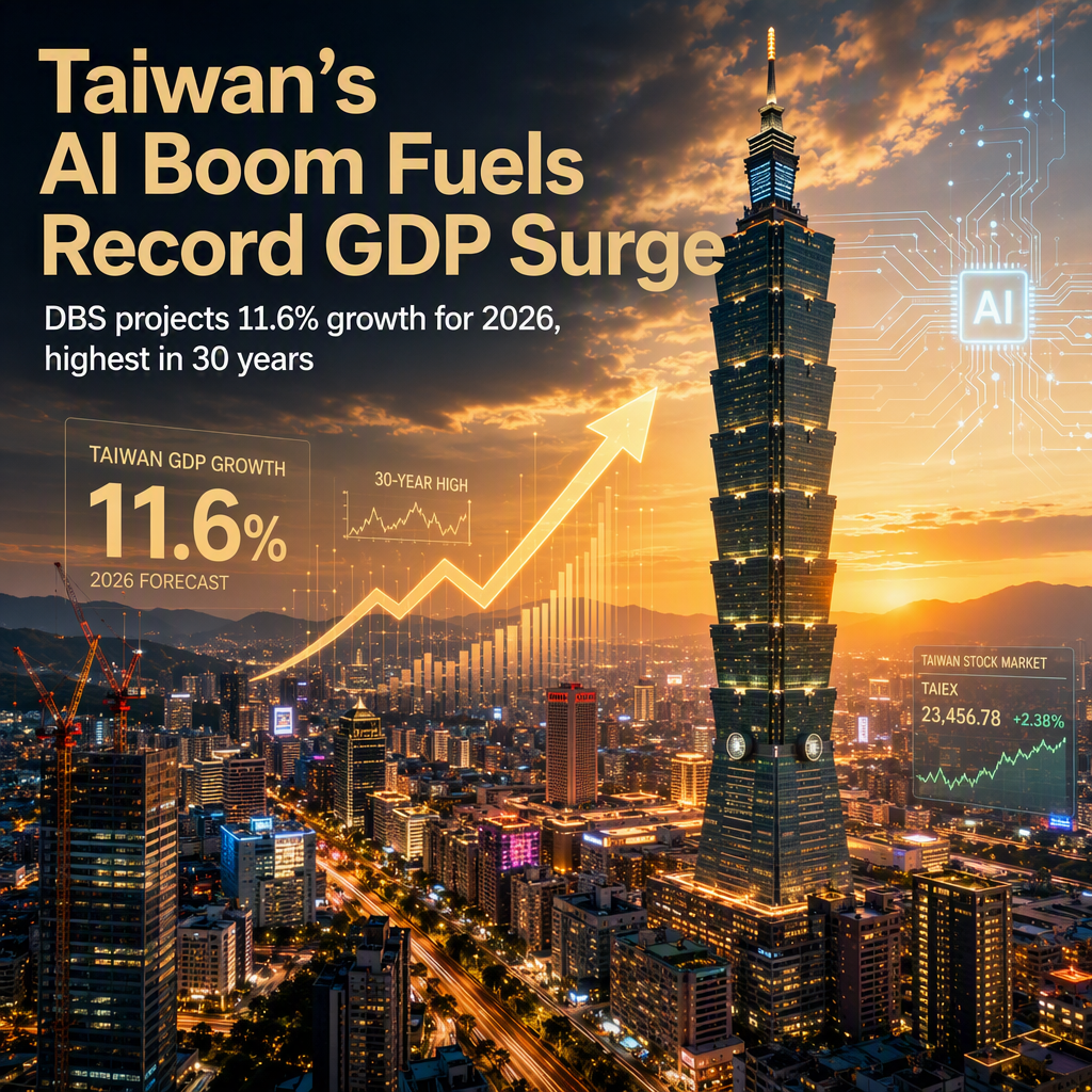 DBS Upgrades Taiwan's 2026 GDP Growth Forecast to 11.6%, Citing AI-Driven Expansion