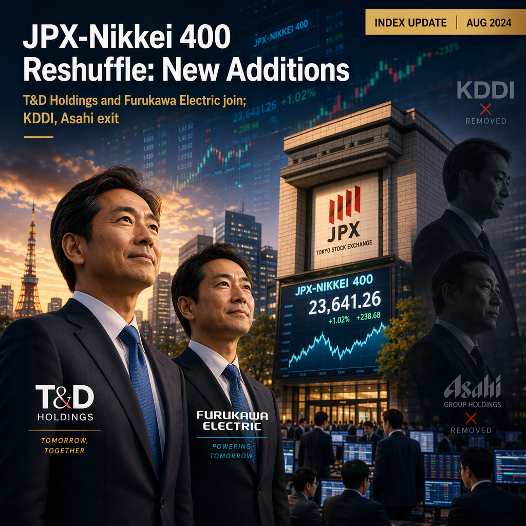 T&D Holdings and Furukawa Electric Added to JPX-Nikkei 400 in Annual Index Reshuffle