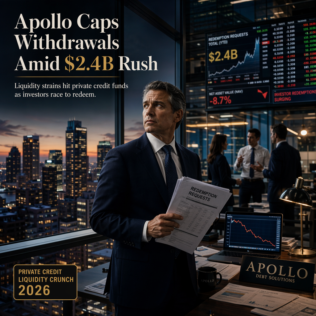 Apollo Limits Withdrawals from Private Credit Fund After $2.4 Billion Redemption Surge