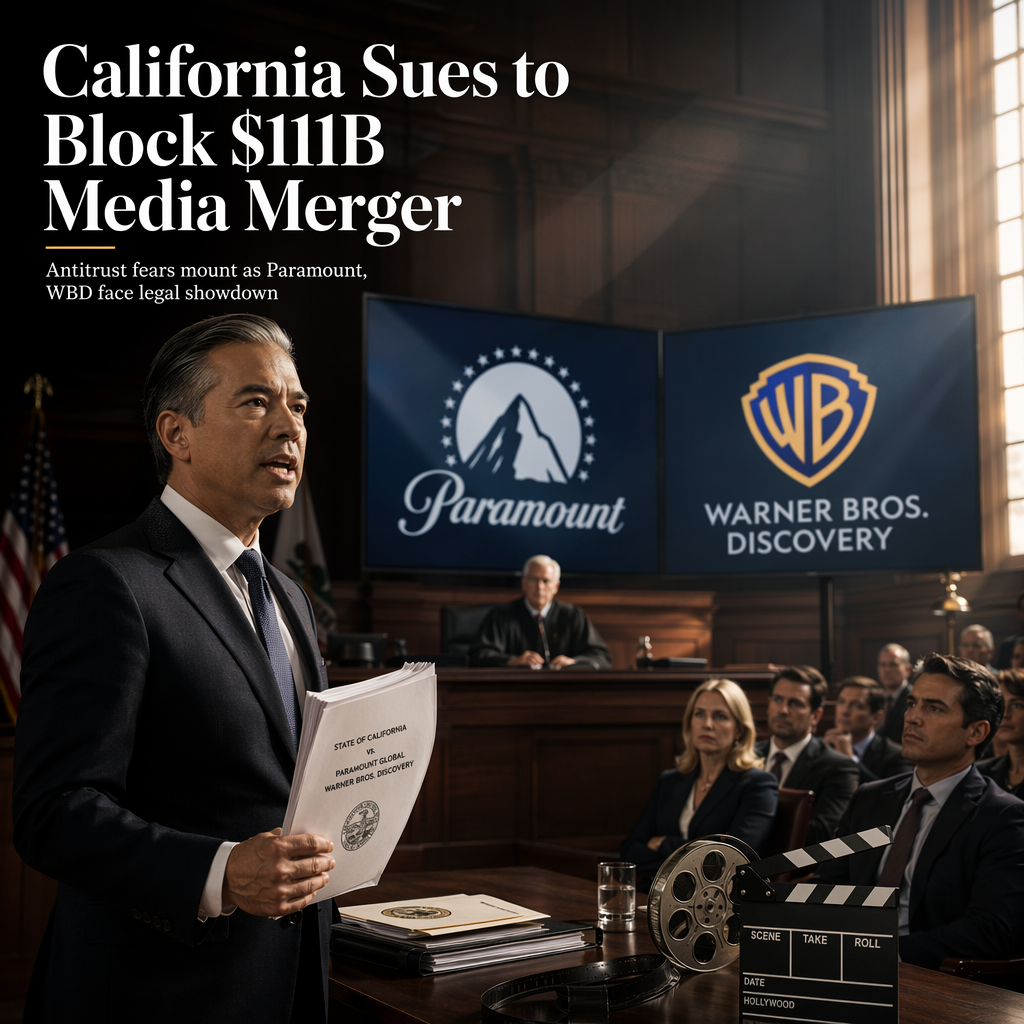 California AG Leads Lawsuit to Block $111 Billion Paramount-WBD Merger, Citing Antitrust Concerns