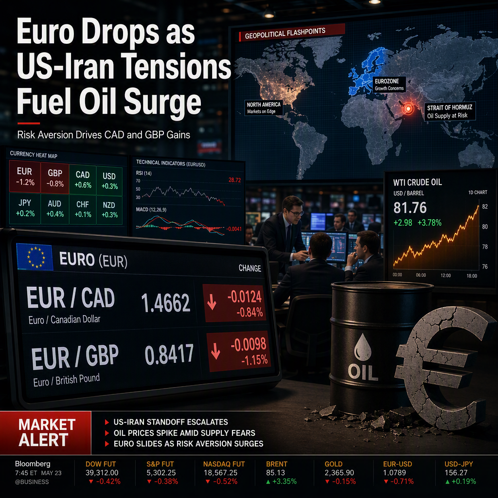 Euro Weakens Against Major Currencies Amid Escalating US-Iran Tensions and Rising Oil Prices