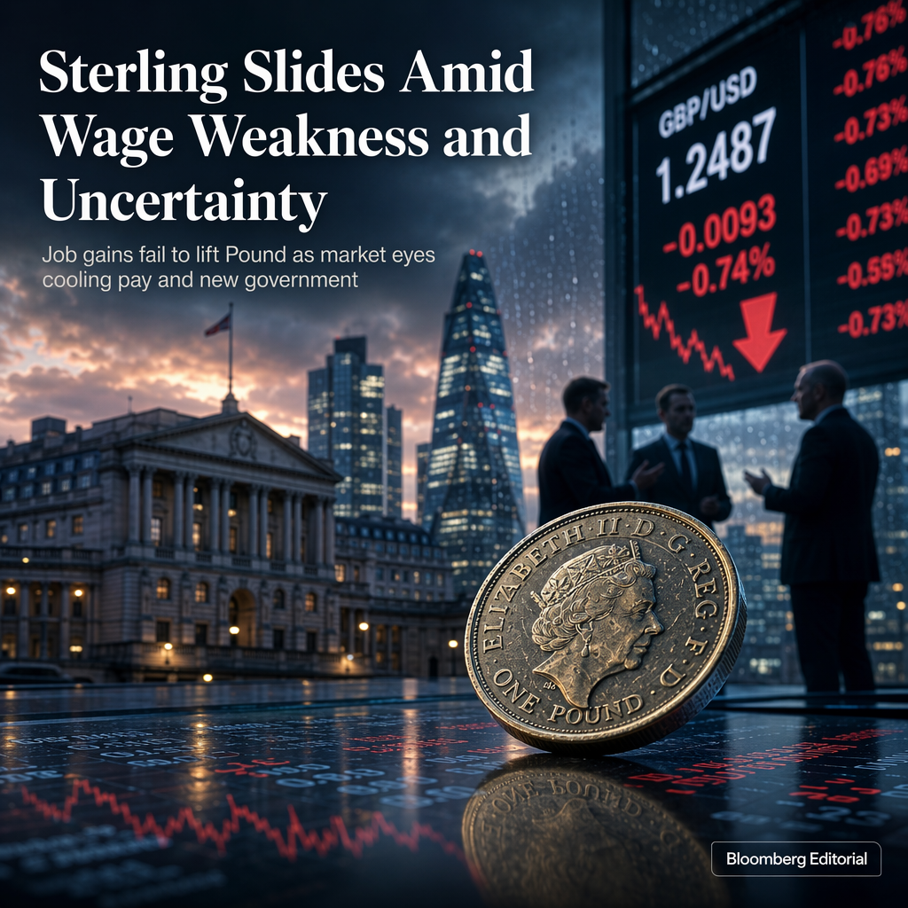British Pound Falls Despite Strong Jobs Data as Wage Growth Slows and Political Uncertainty Persists
