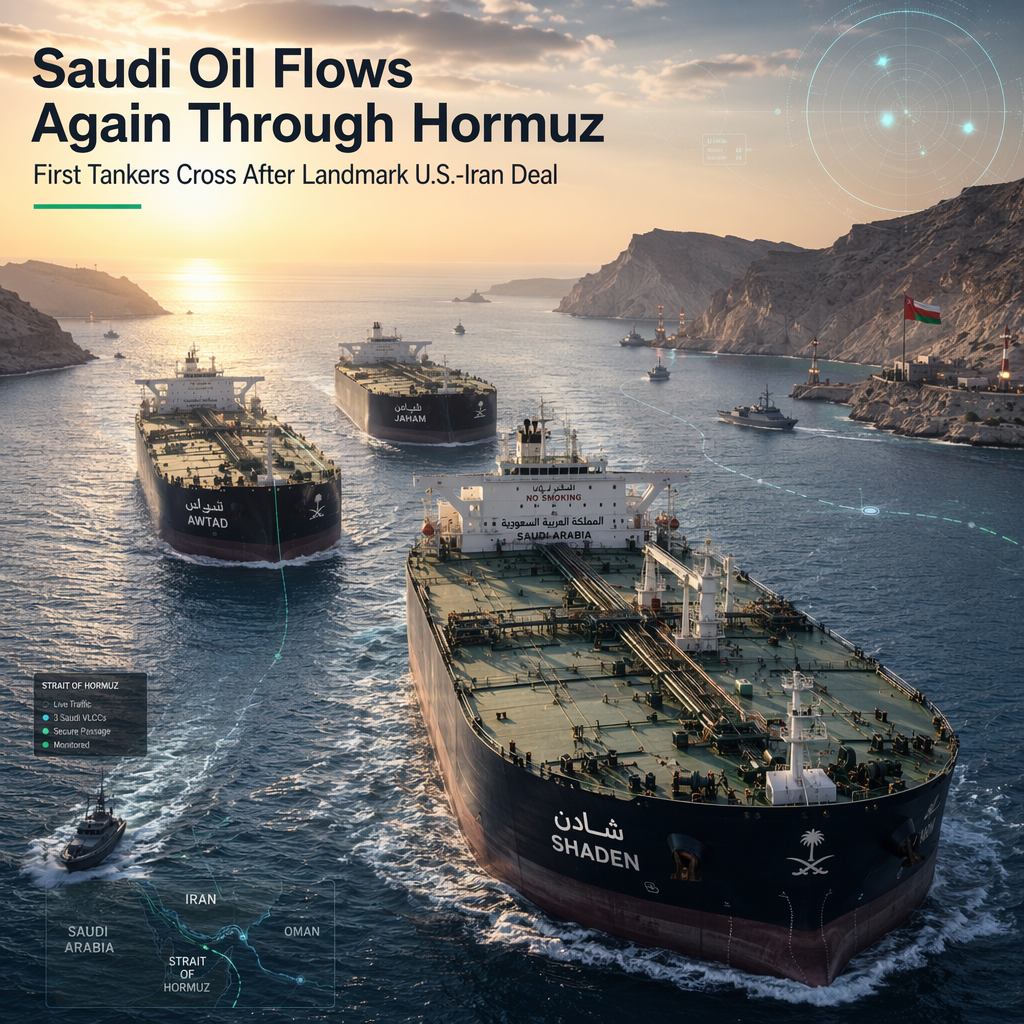 Saudi Oil Tankers Resume Strait of Hormuz Passage After Iran Deal, Carrying 6 Million Barrels