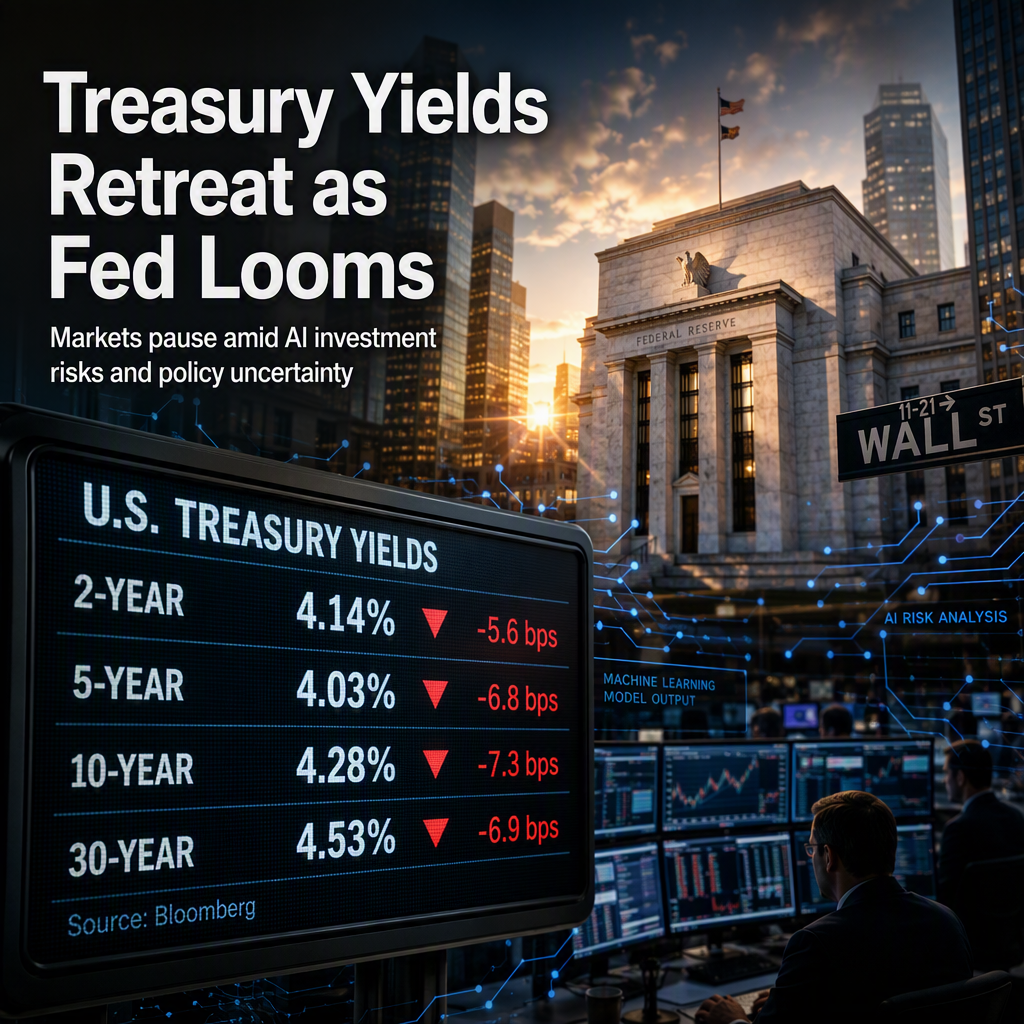 US Treasury Yields Retreat from Multi-Year Highs Ahead of Fed Policy Decision
