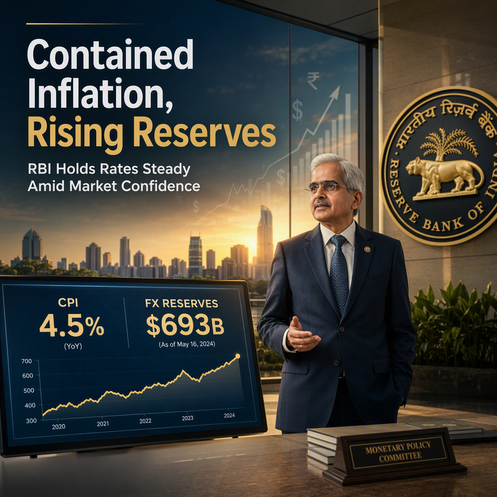 Contained Inflation Supports RBI Rate Pause as FX Reserves Hit Near Three-Month High
