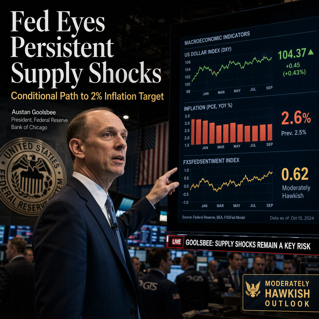 Fed’s Goolsbee Flags Persistent Supply Shocks, Signals Conditional Path to 2% Inflation Target