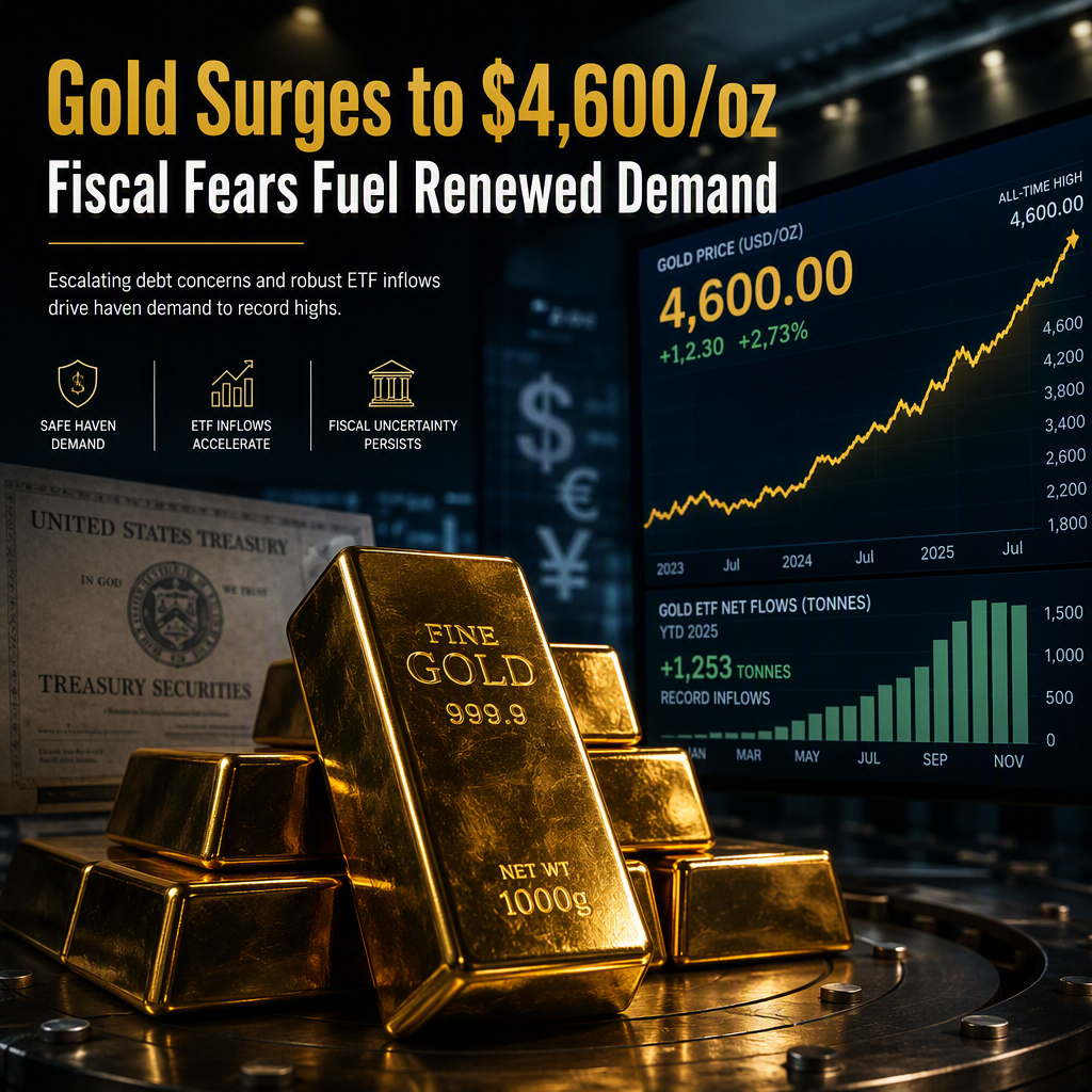 Gold Rallies to $4,600/oz Amid Fiscal Concerns and Renewed Investment Demand, Says ING